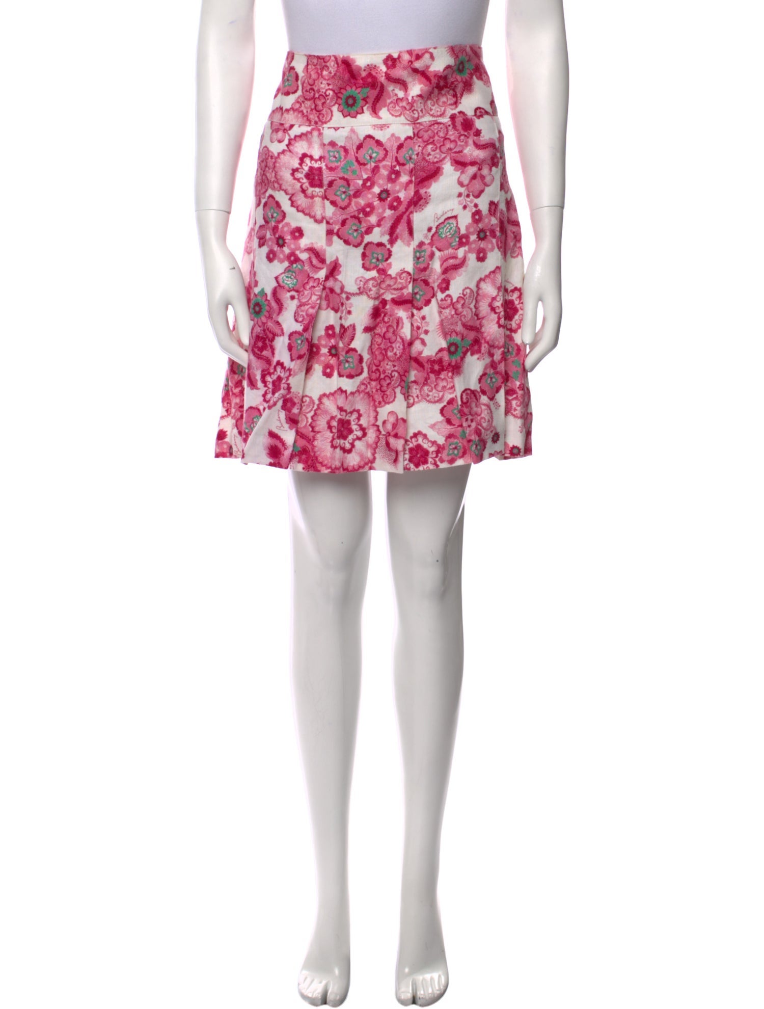 Burberry London Floral Print Knee-Length Skirt