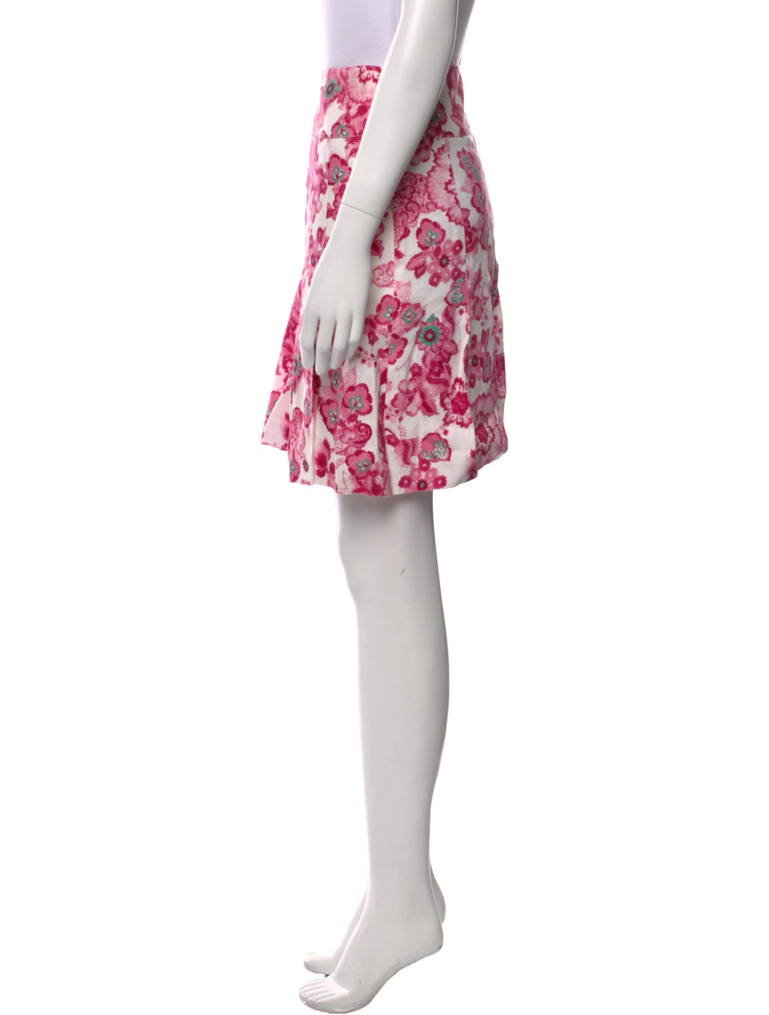 Burberry London Floral Print Knee-Length Skirt