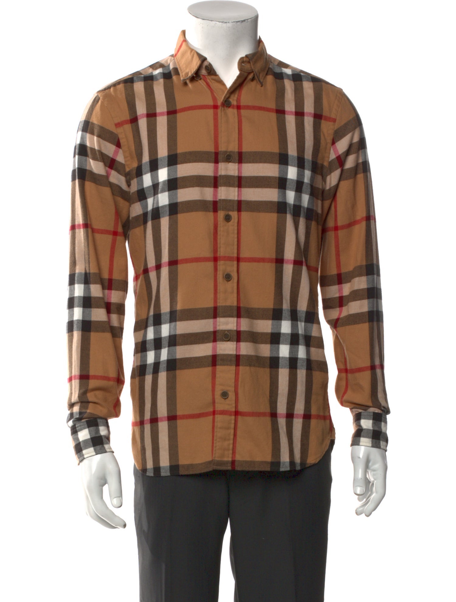 Burberry London Plaid Print Long Sleeve Shirt