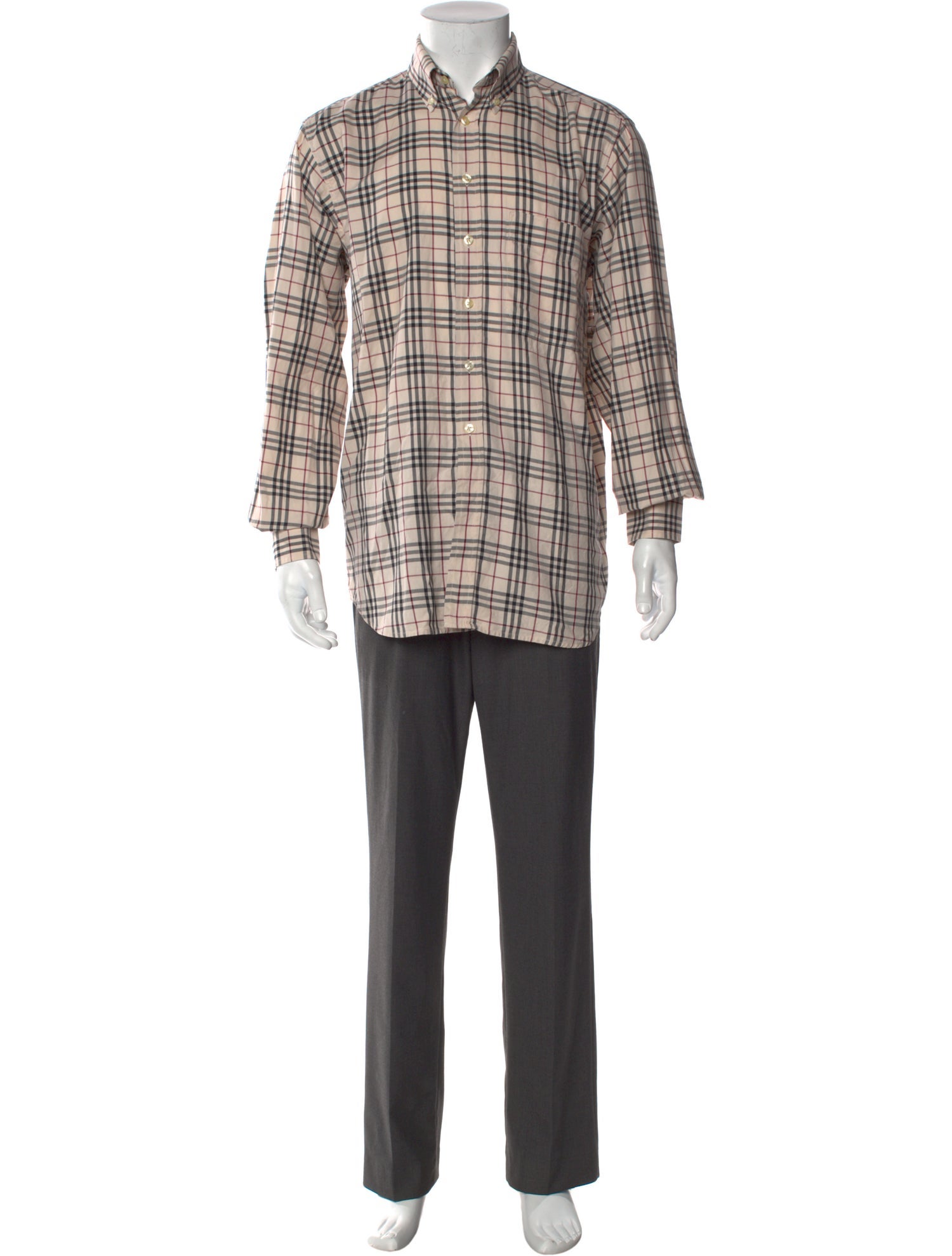 Burberry London House Check Pattern Long Sleeve Shirt