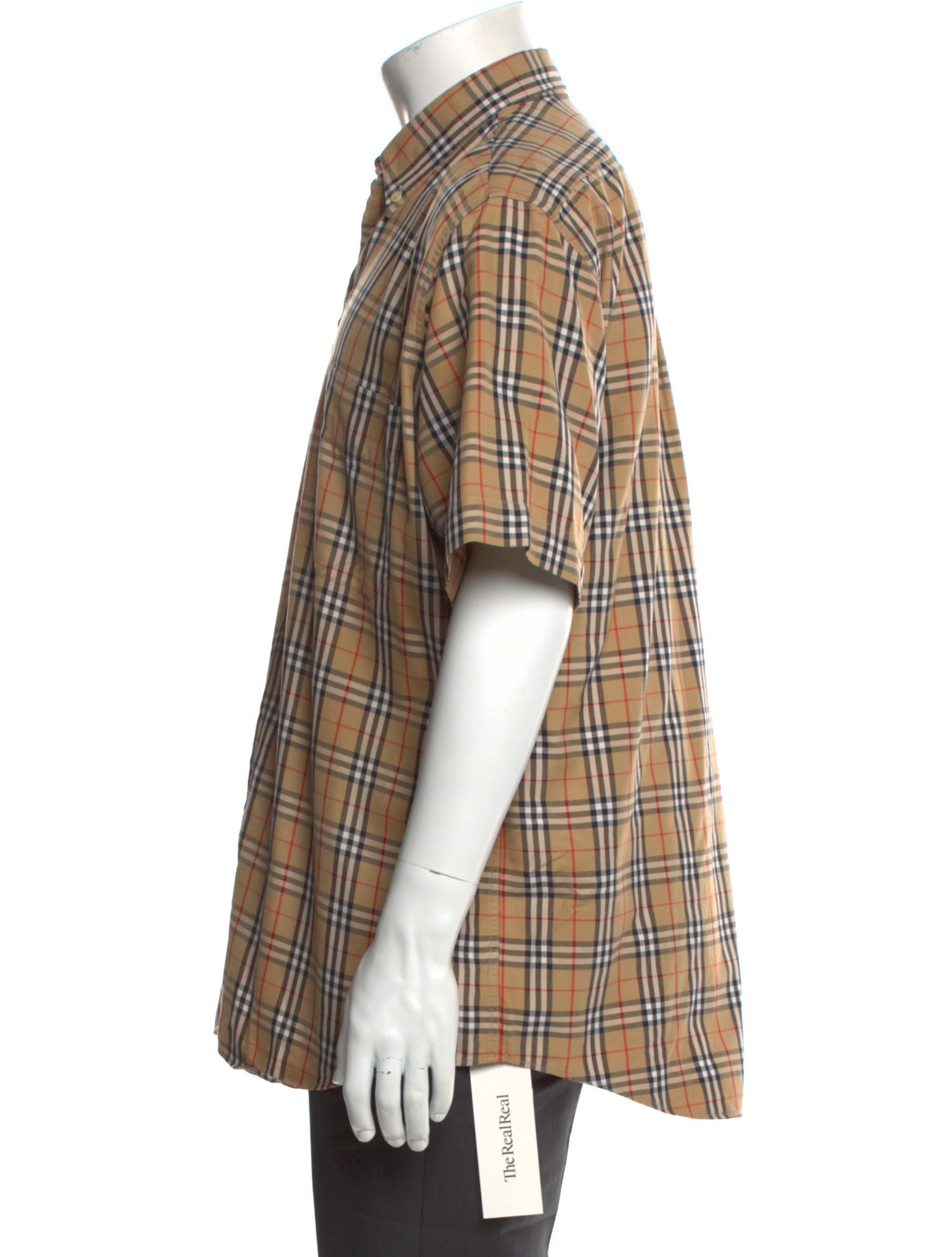 Burberry London Plaid Print Short Sleeve Shirt