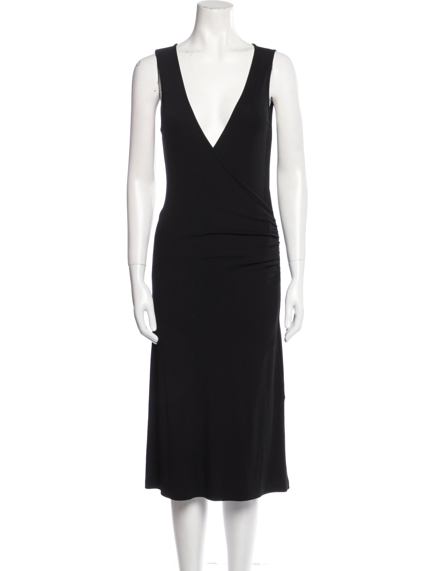 Burberry London V-Neck Midi Length Dress