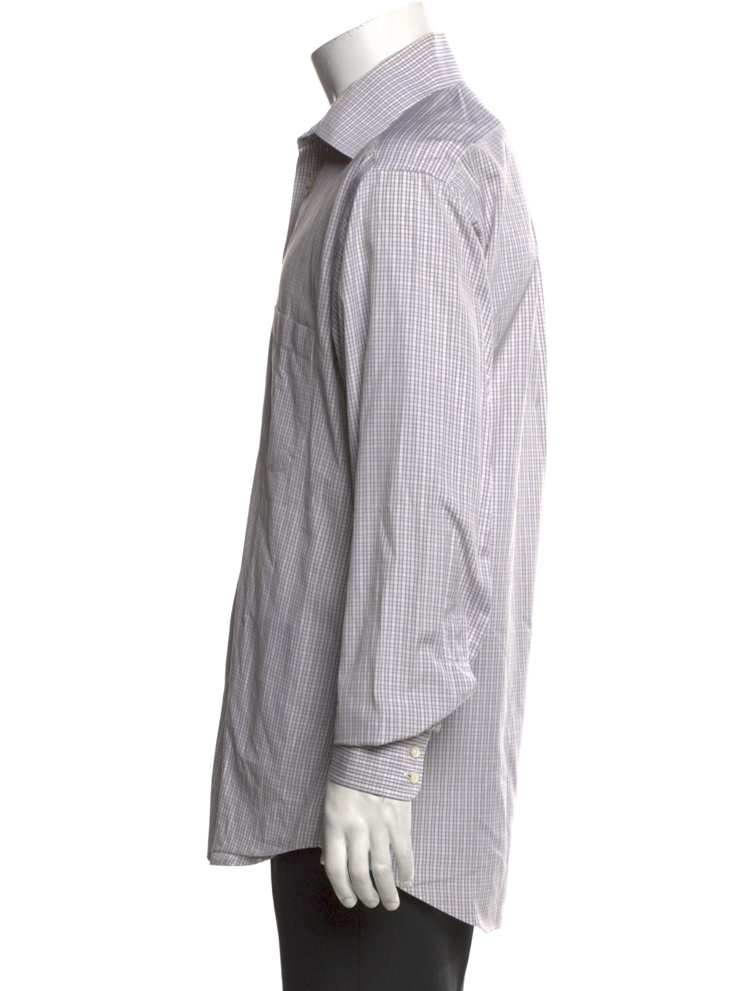 Burberry London Plaid Print Long Sleeve Dress Shirt