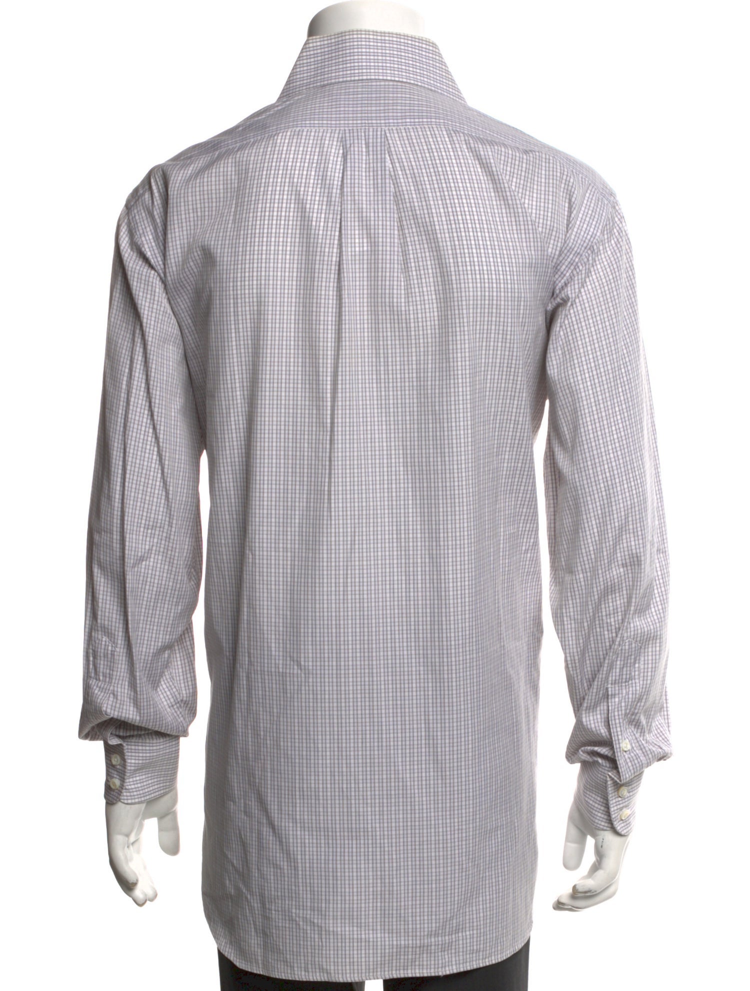 Burberry London Plaid Print Long Sleeve Dress Shirt