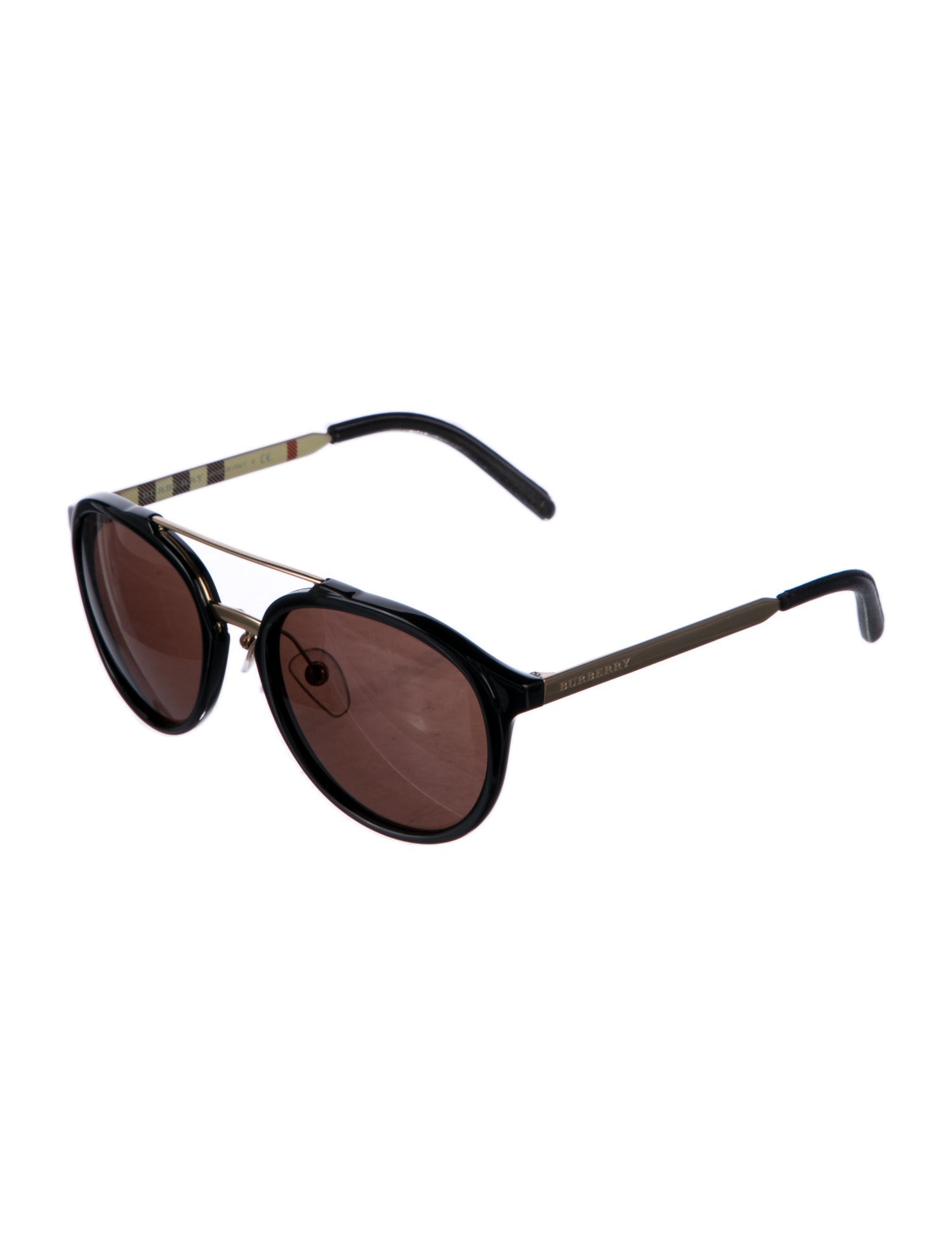 Burberry London Nova Check Pattern Aviator Sunglasses