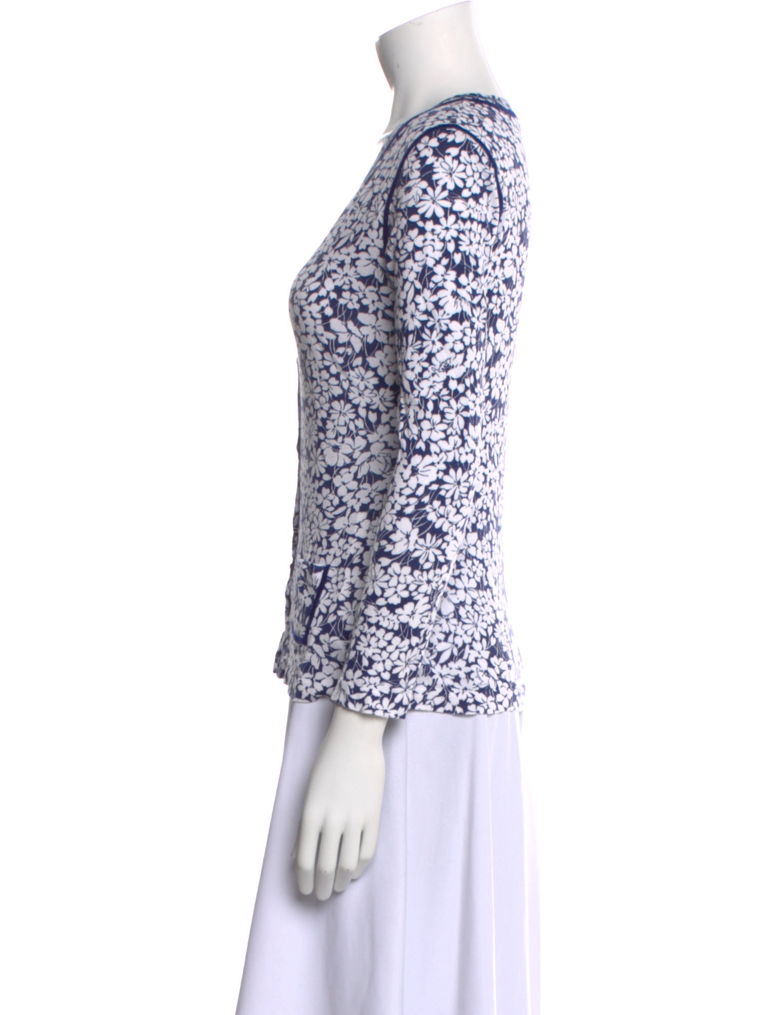 Burberry London Printed V-Neck Sweater