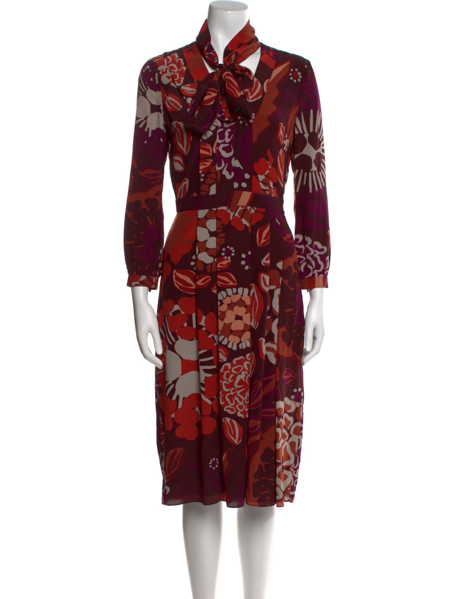 Burberry London Silk Midi Length Dress