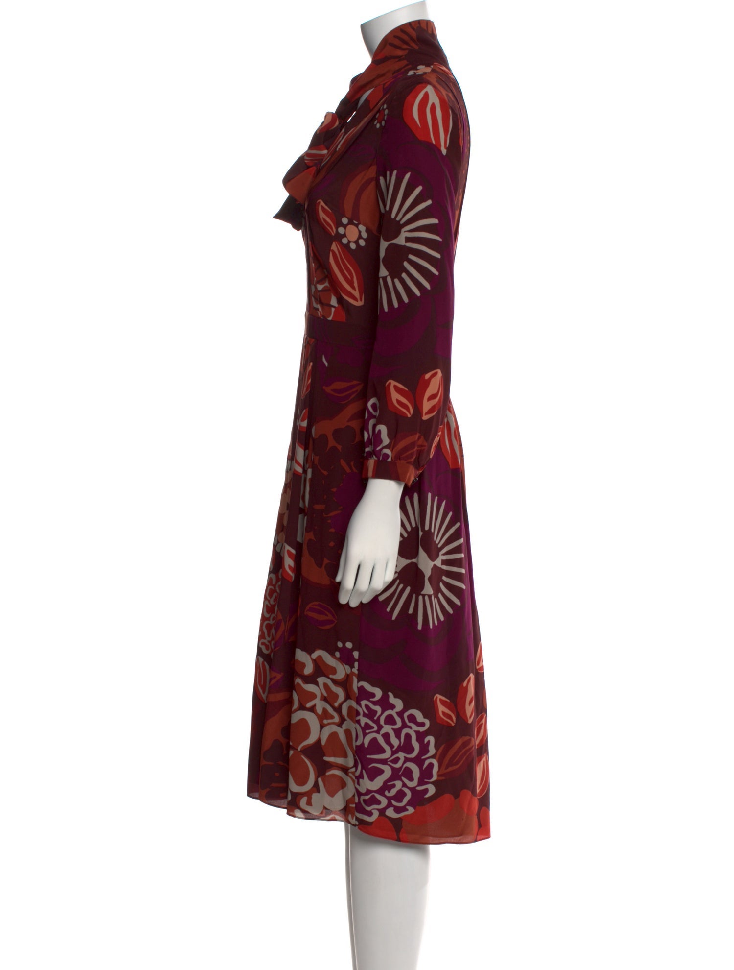 Burberry London Silk Midi Length Dress
