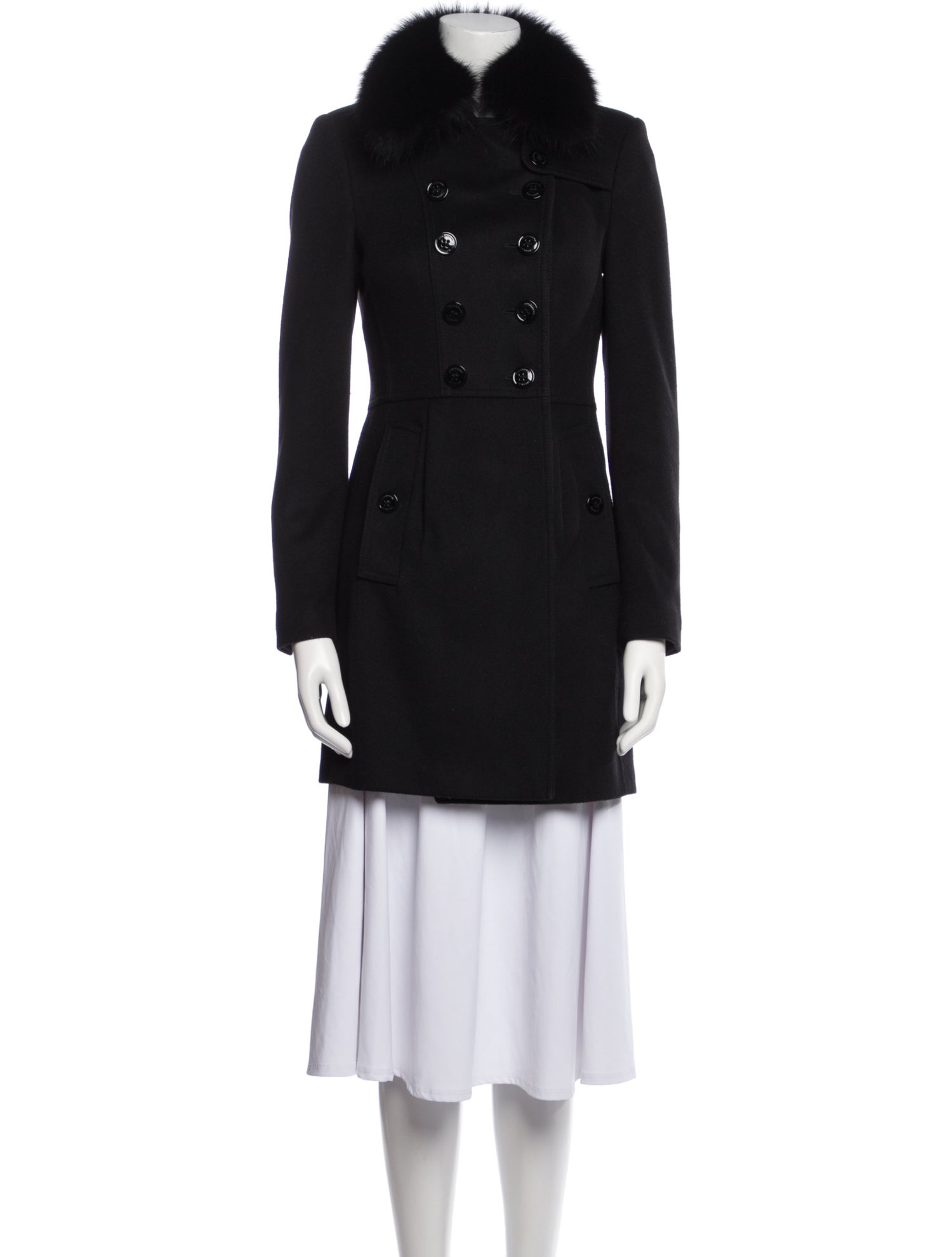 Burberry London Virgin Wool Fur Coat
