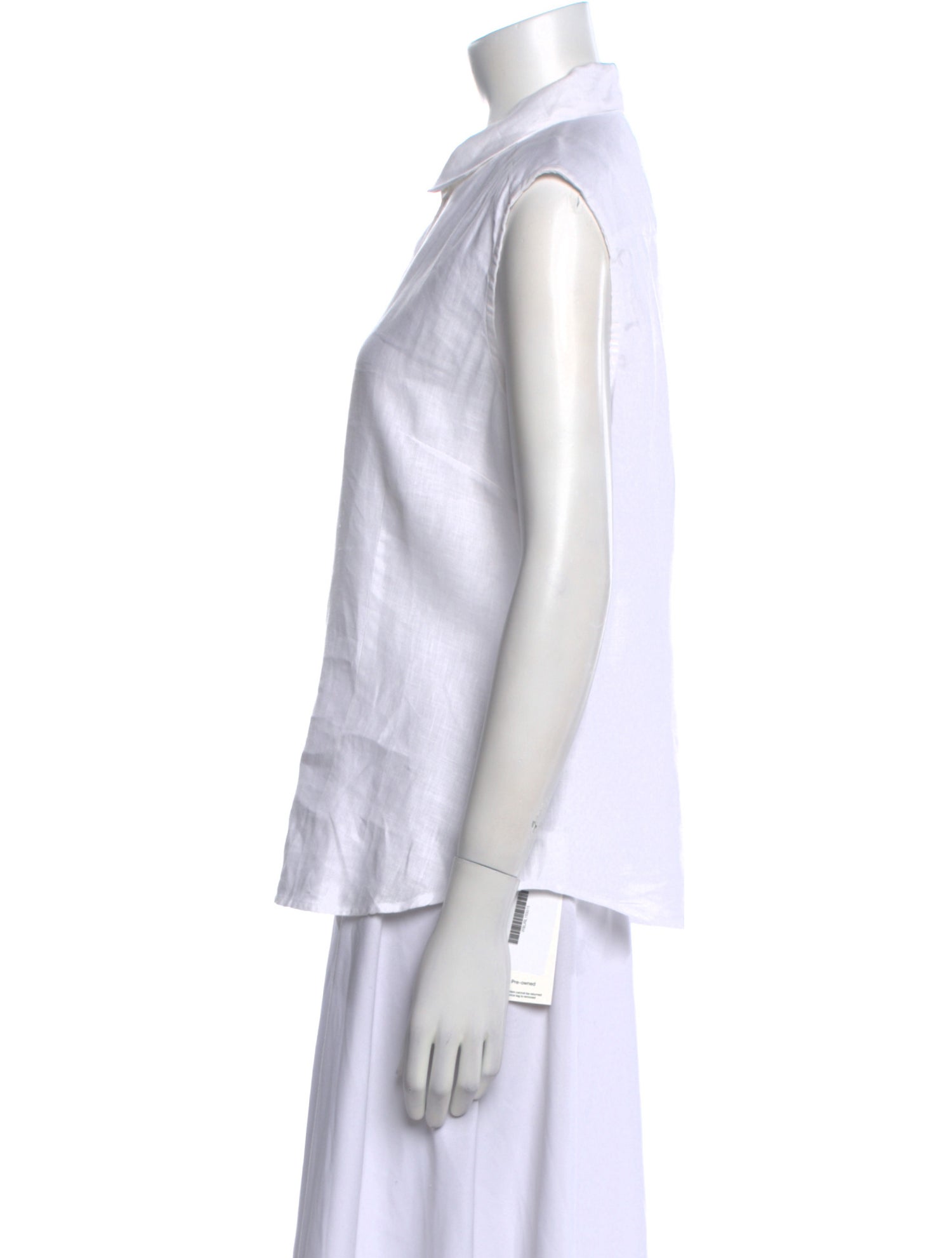 Burberry London Linen Sleeveless Button-Up Top