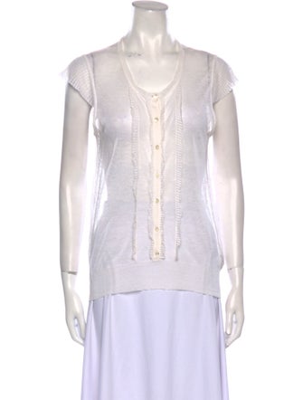Burberry London Linen V-Neck Top