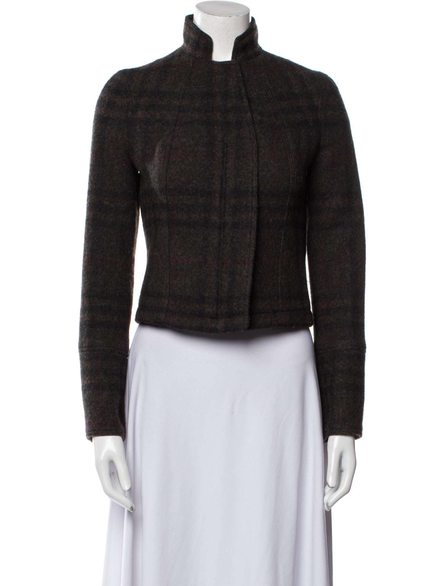 Burberry London Plaid Print Biker Jacket