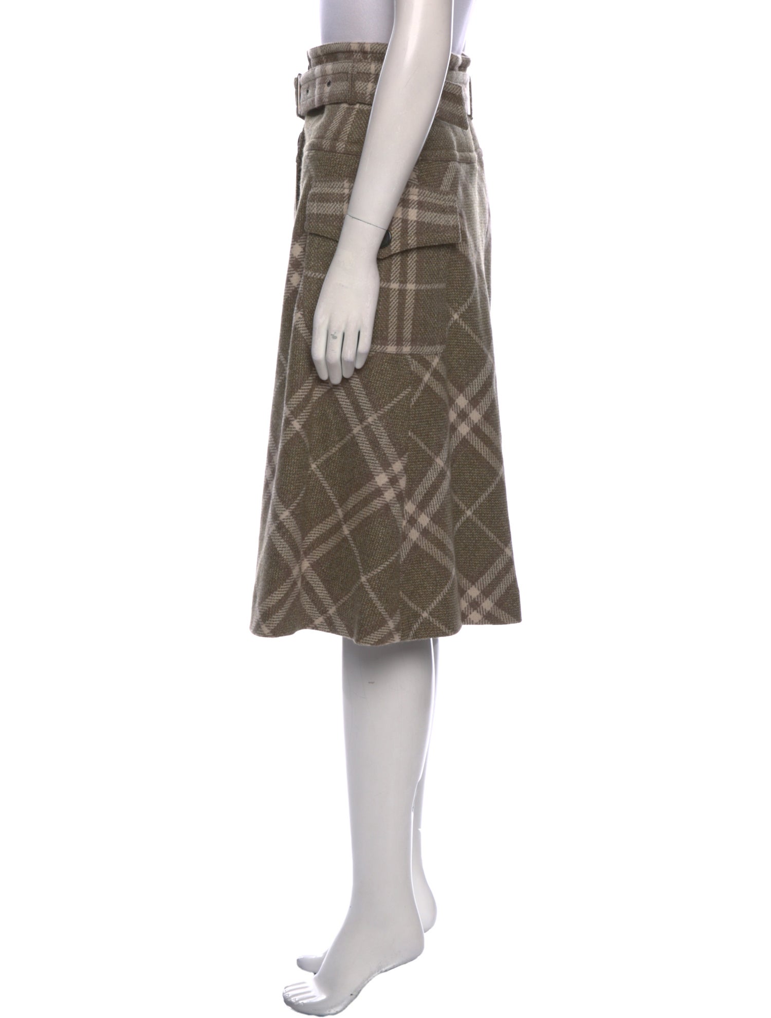 Burberry London Wool Knee-Length Skirt