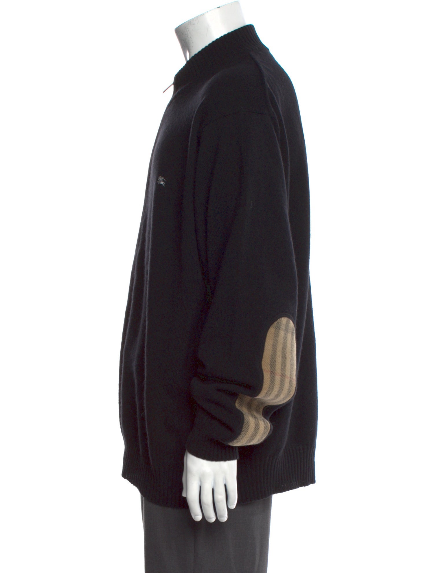 Burberry London Lambswool Mock Neck Cardigan