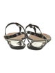 Burberry London House Check Pattern Patent Leather T-Strap Sandals