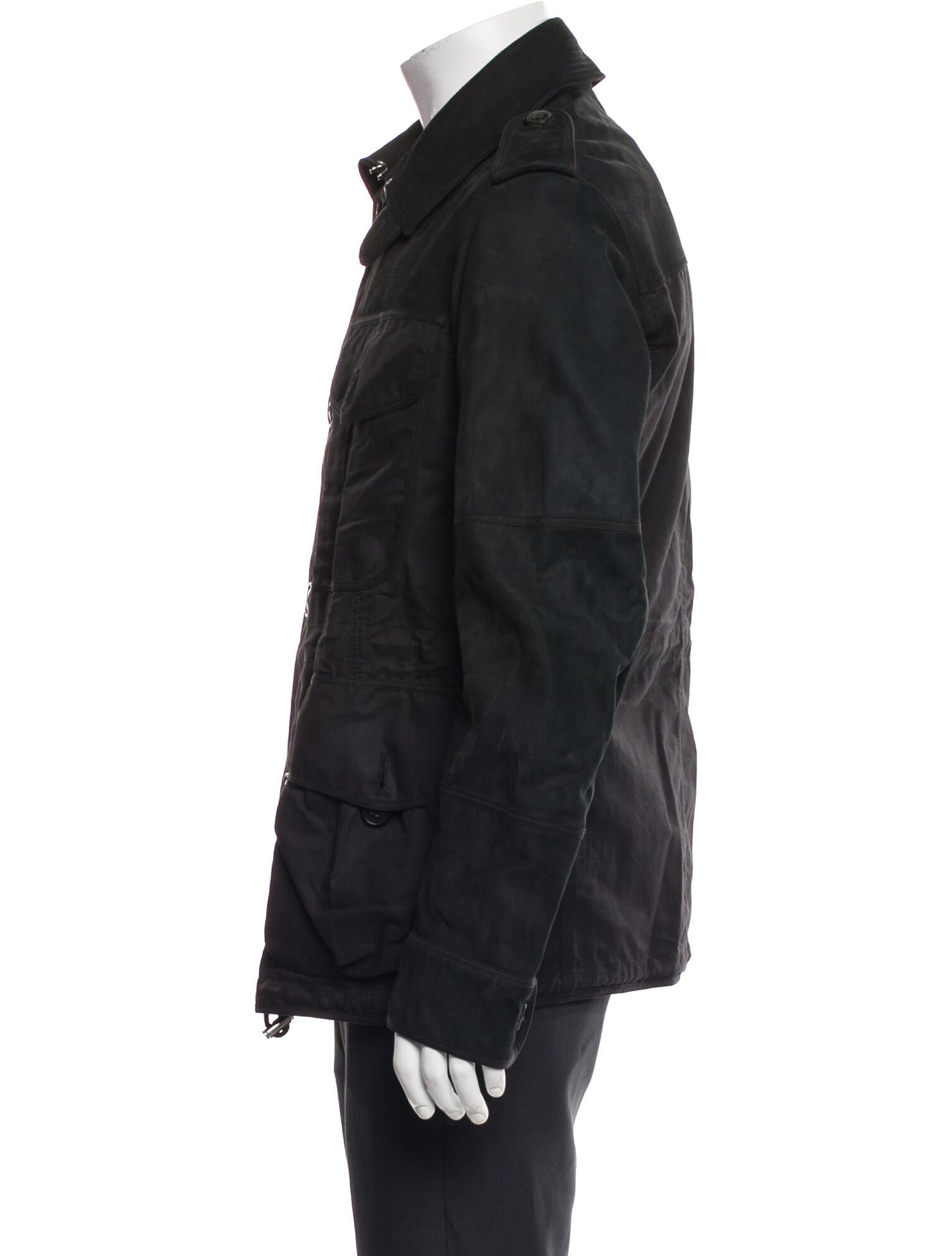 Burberry London Calf Leather Utility Jacket