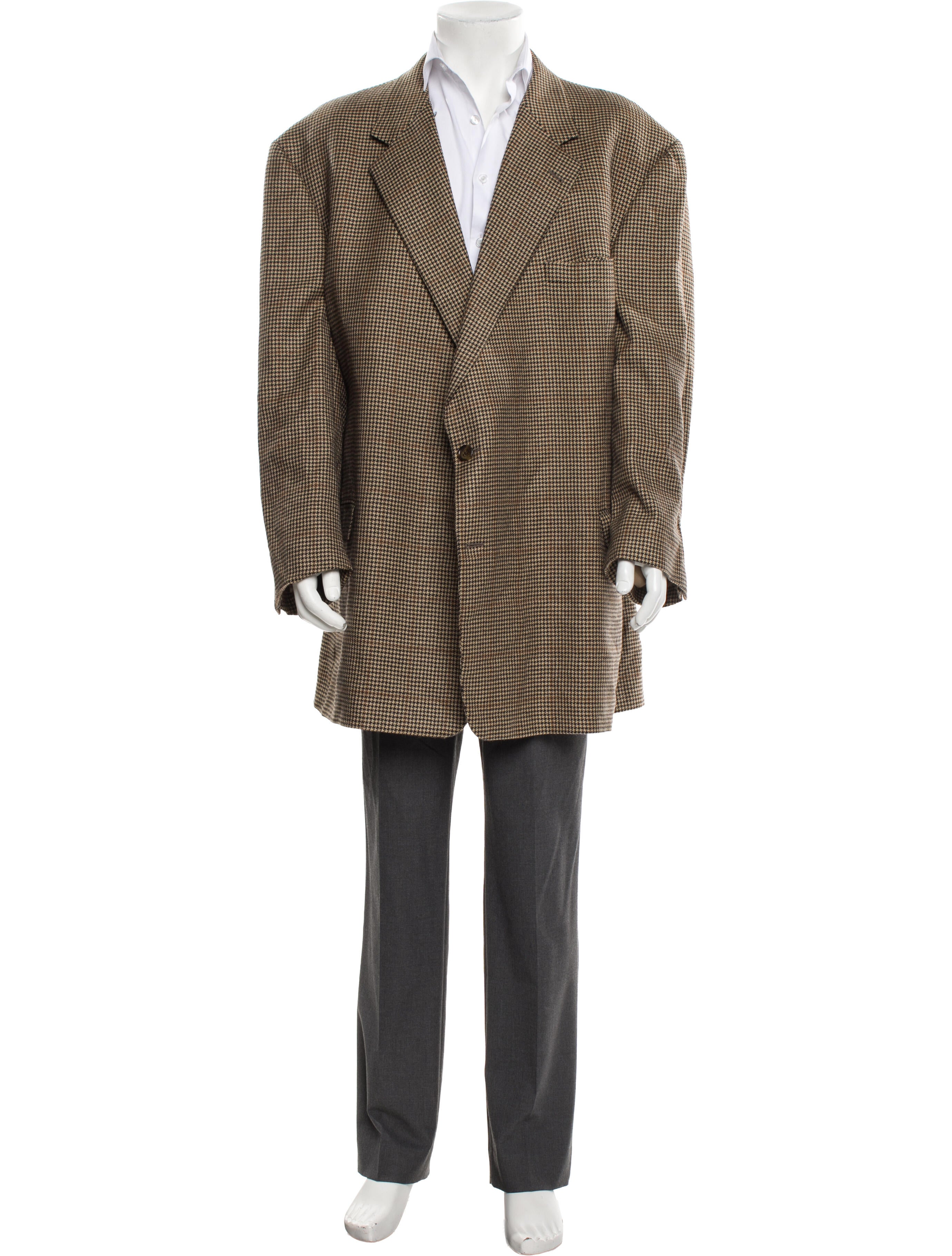 Burberry London Wool Houndstooth Print Blazer