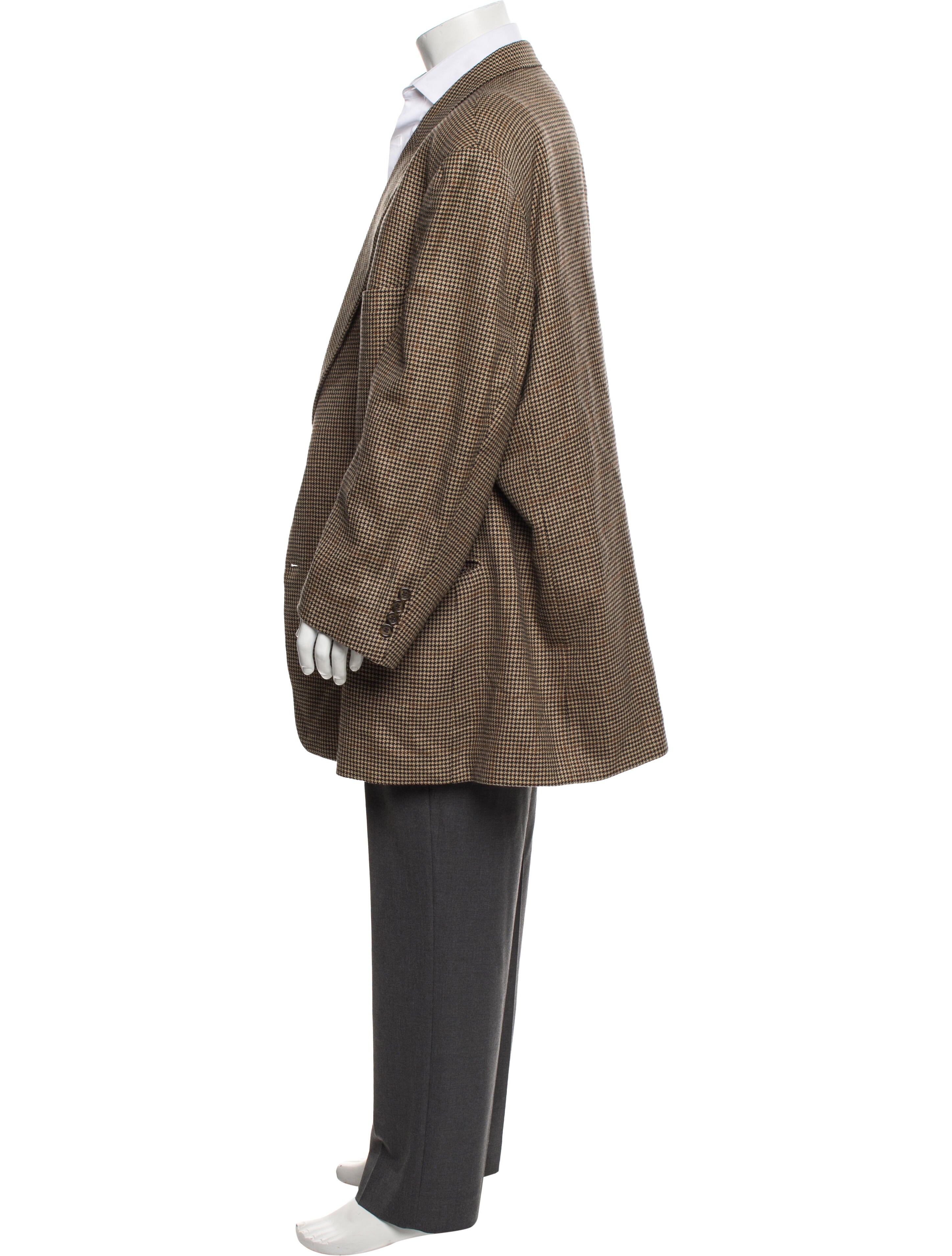Burberry London Wool Houndstooth Print Blazer