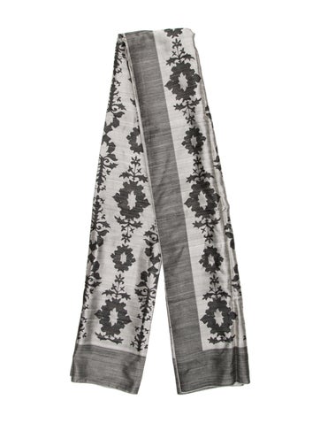 Burberry London Scarves and Shawls Silk Floral Print Scarf