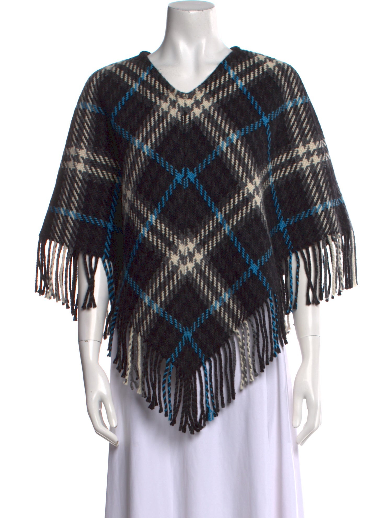 Burberry London Wool Plaid Print Sweater