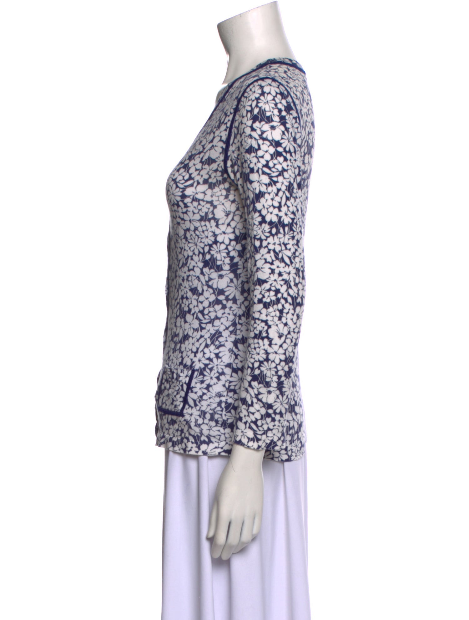 Burberry London Printed V-Neck Sweater