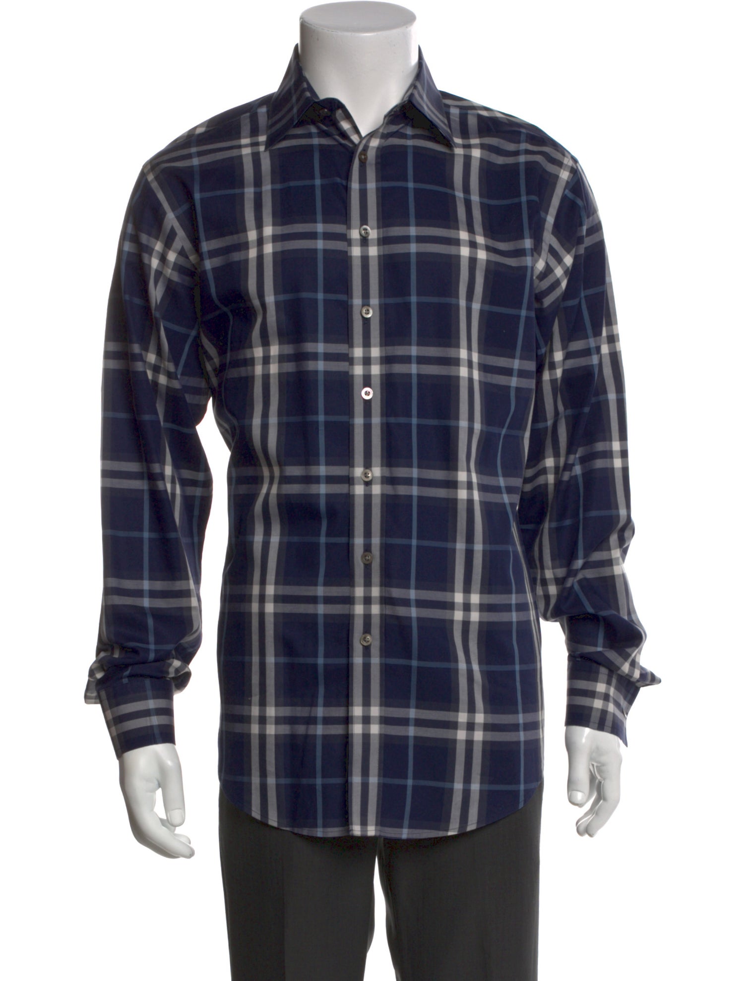Burberry London Plaid Print Long Sleeve Shirt
