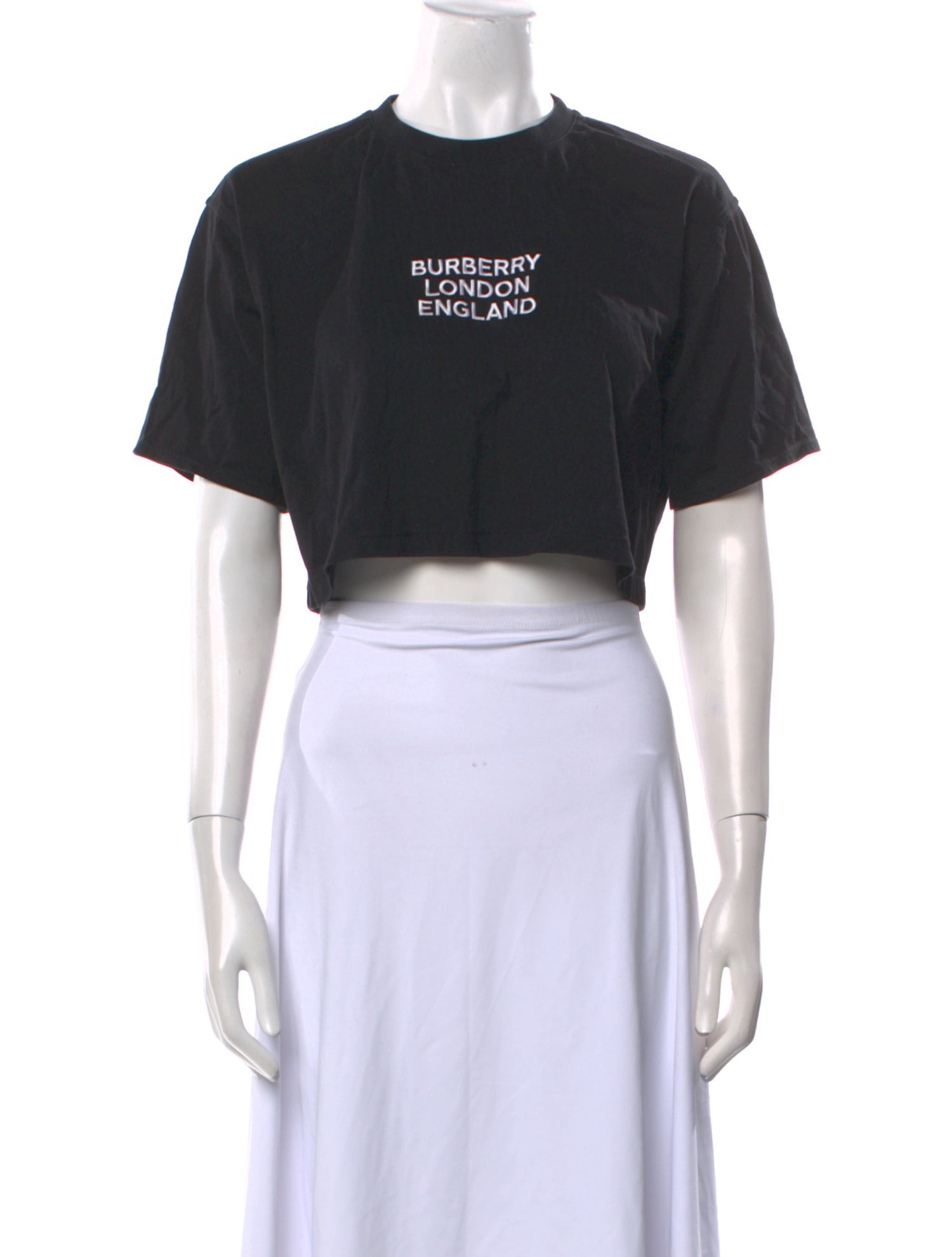 Burberry London Graphic Print Crew Neck Crop Top