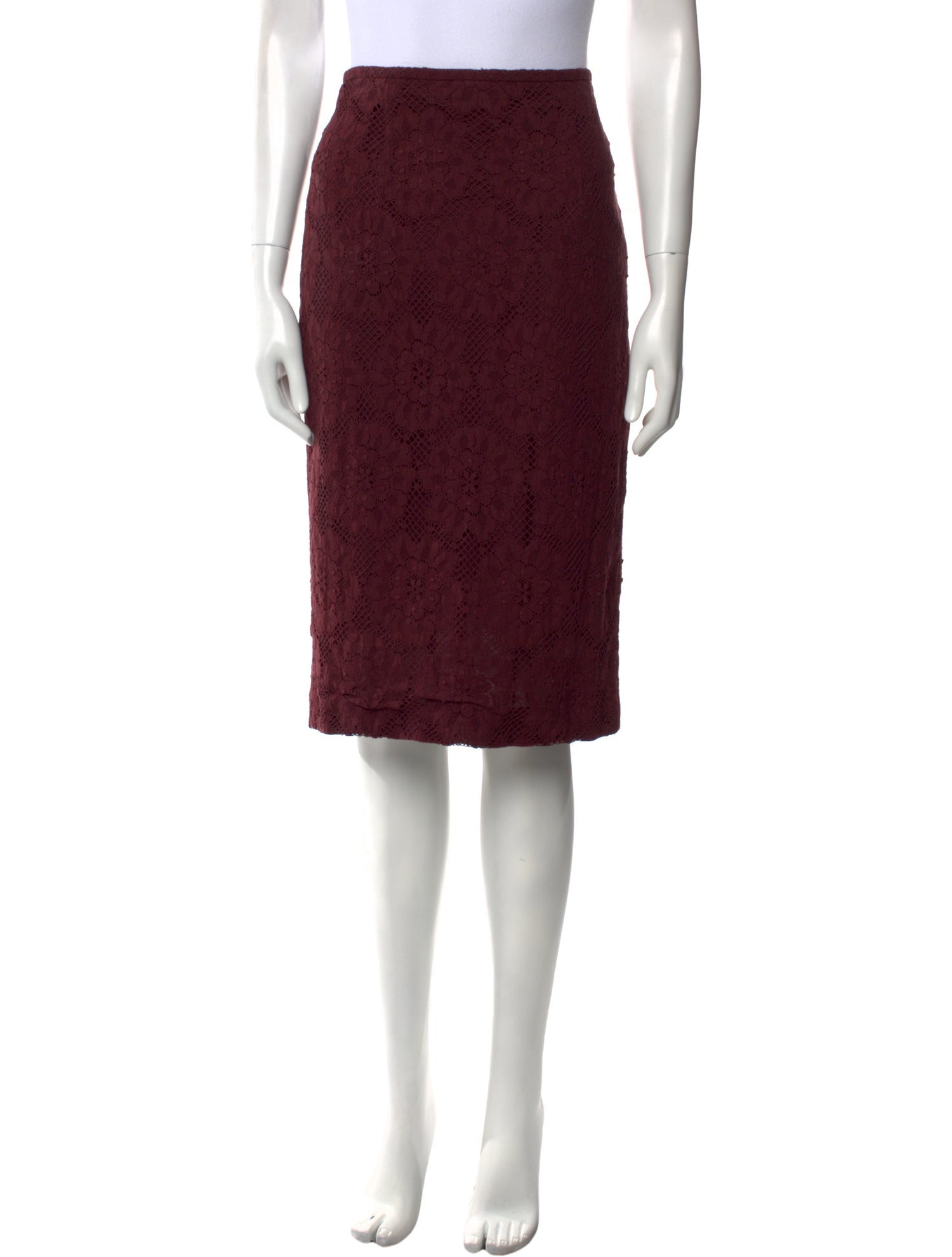 Burberry London Lace Trim Embellishment Knee-Length Skirt