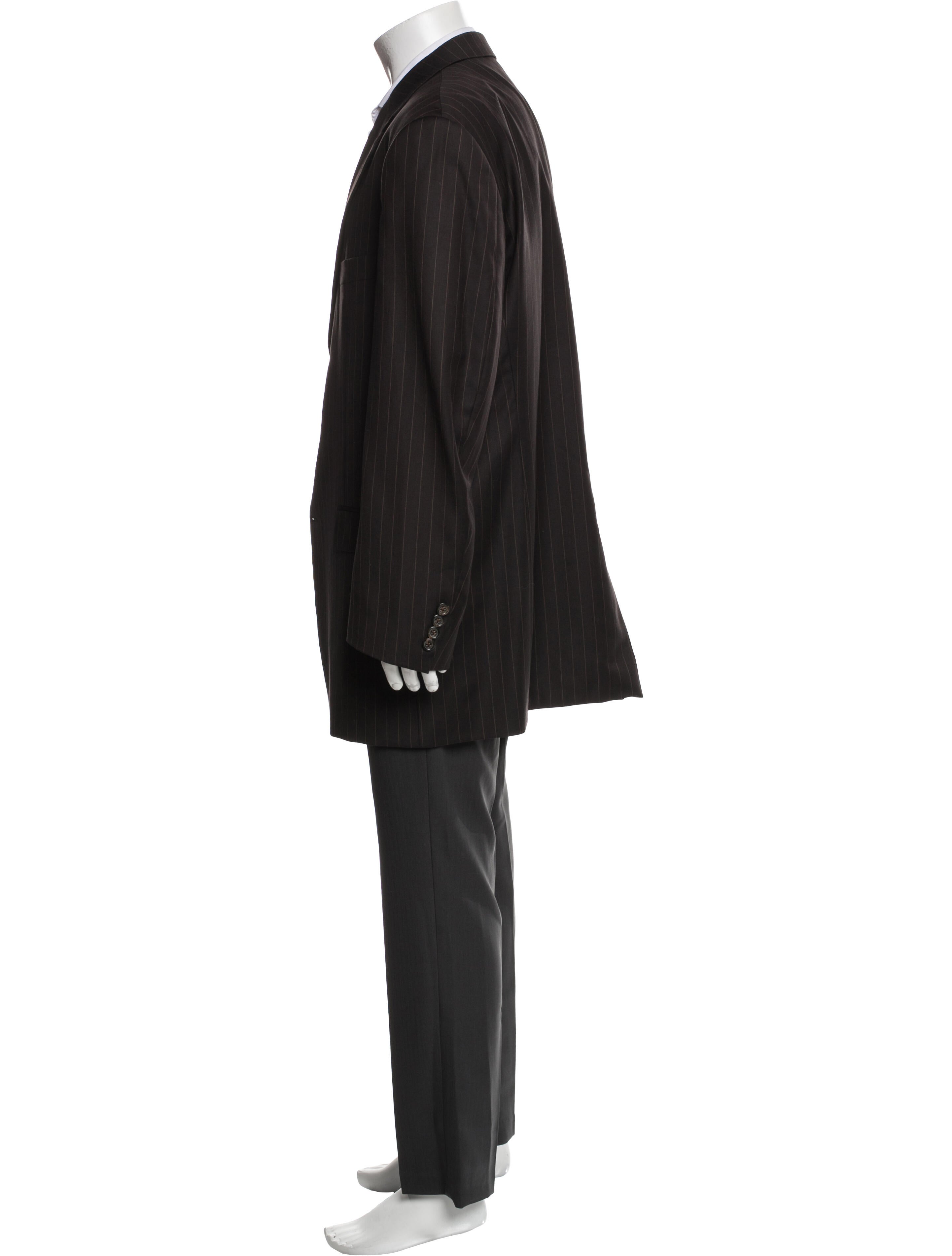 Burberry London Wool Striped Overcoat