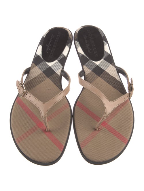 Burberry London Leather Printed Slides