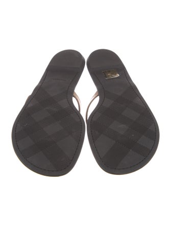 Burberry London Leather Printed Slides