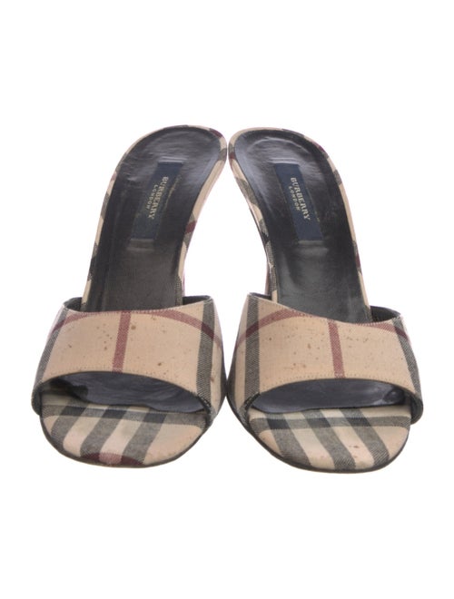 Burberry London Canvas Plaid Print Slides