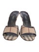 Burberry London Canvas Plaid Print Slides