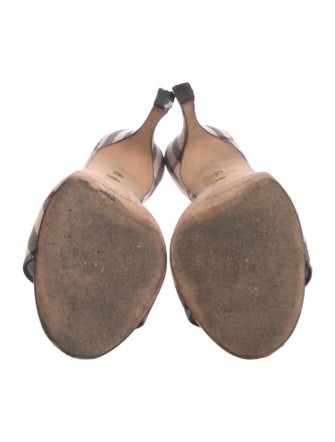 Burberry London Canvas Plaid Print Slides