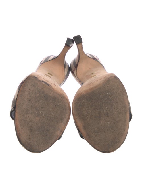 Burberry London Canvas Plaid Print Slides