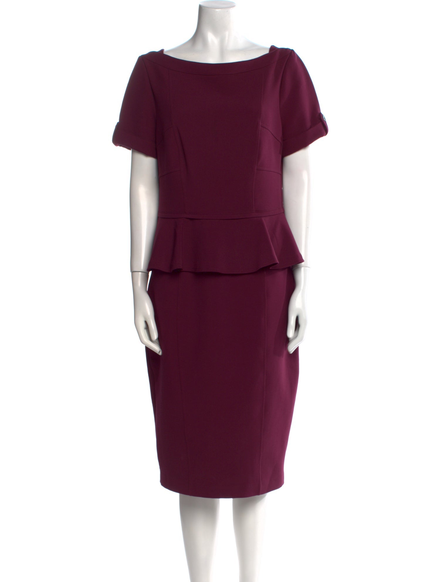 Burberry London Bateau Neckline Midi Length Dress