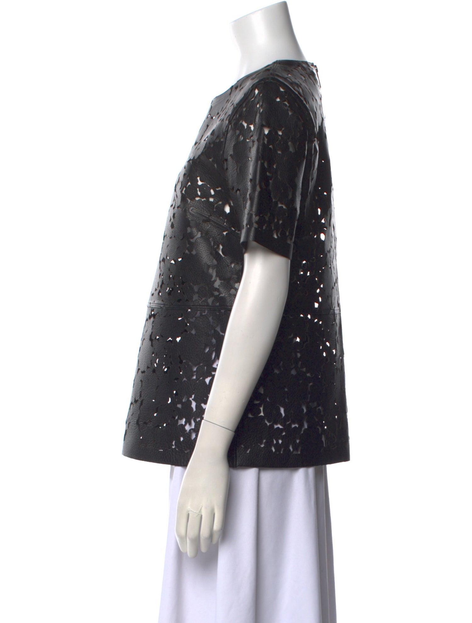 Burberry London Lamb Leather Crew Neck T-Shirt