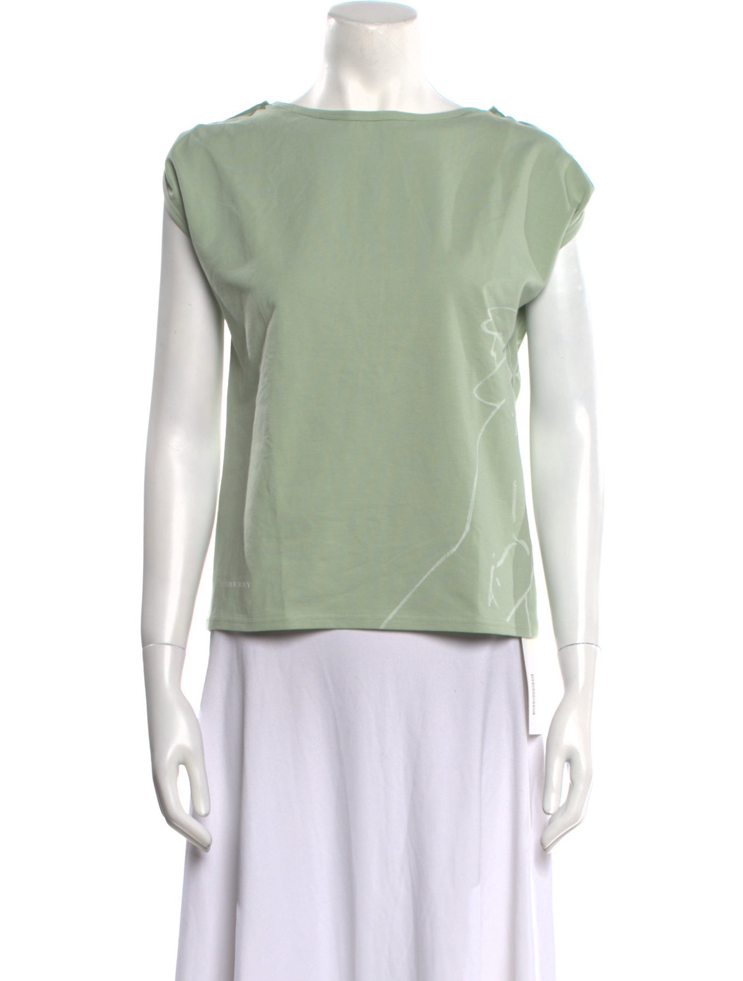 Burberry London Bateau Neckline Short Sleeve Top