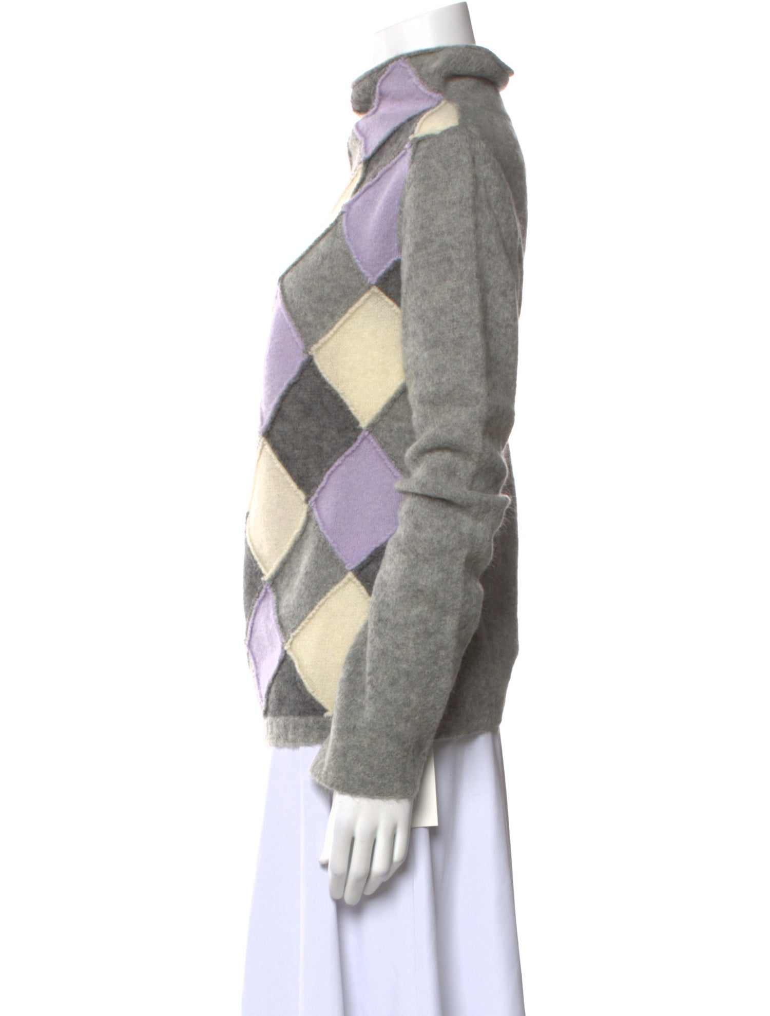 Burberry London Merino Wool Colorblock Pattern Sweater