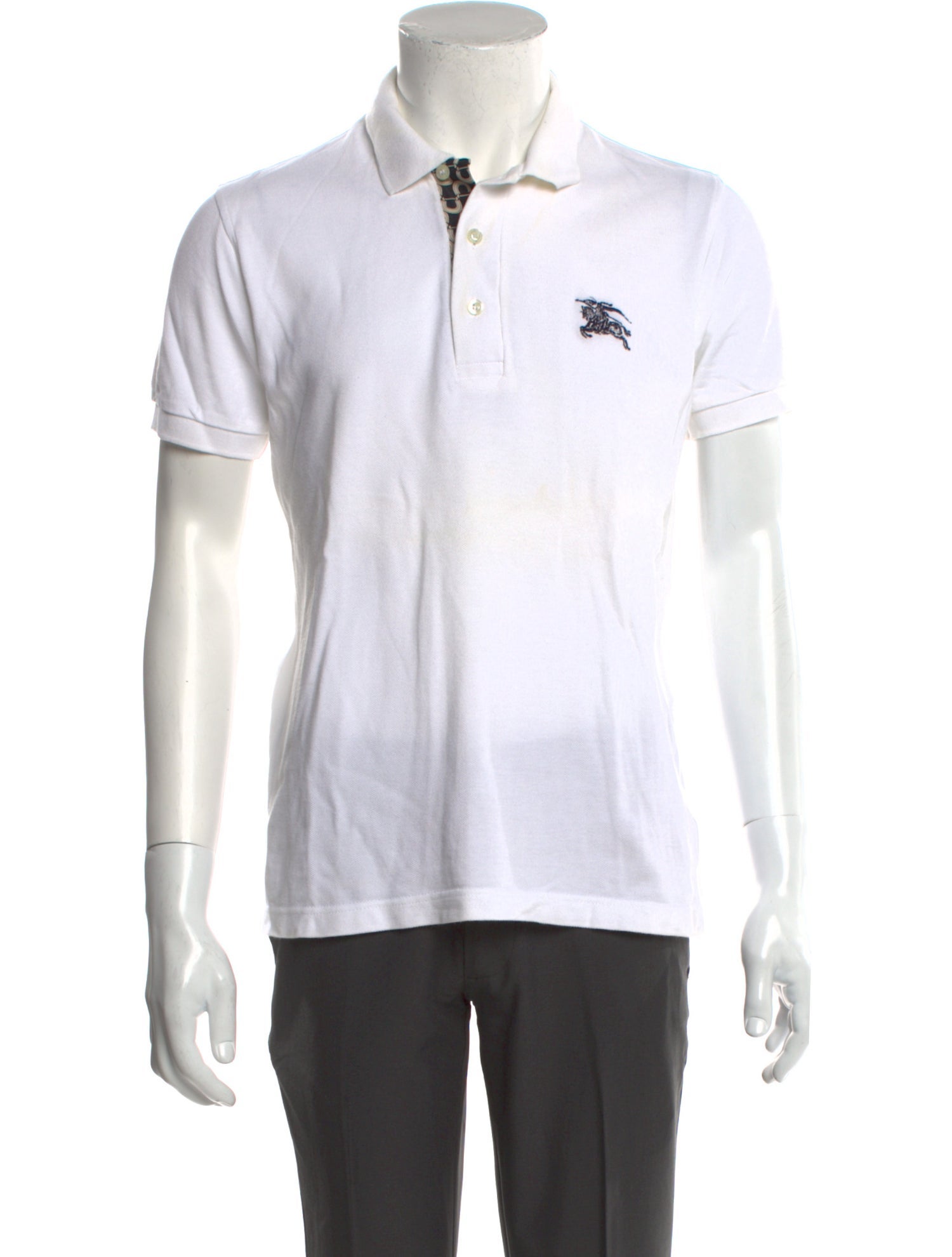 Burberry London Nova Check Pattern Crew Neck Polo Shirt