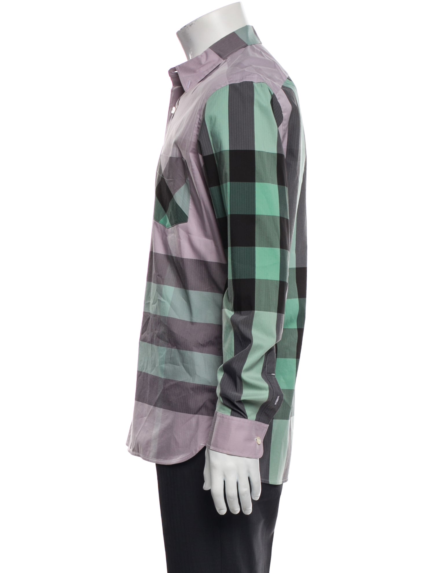 Burberry London Plaid Print Long Sleeve Shirt