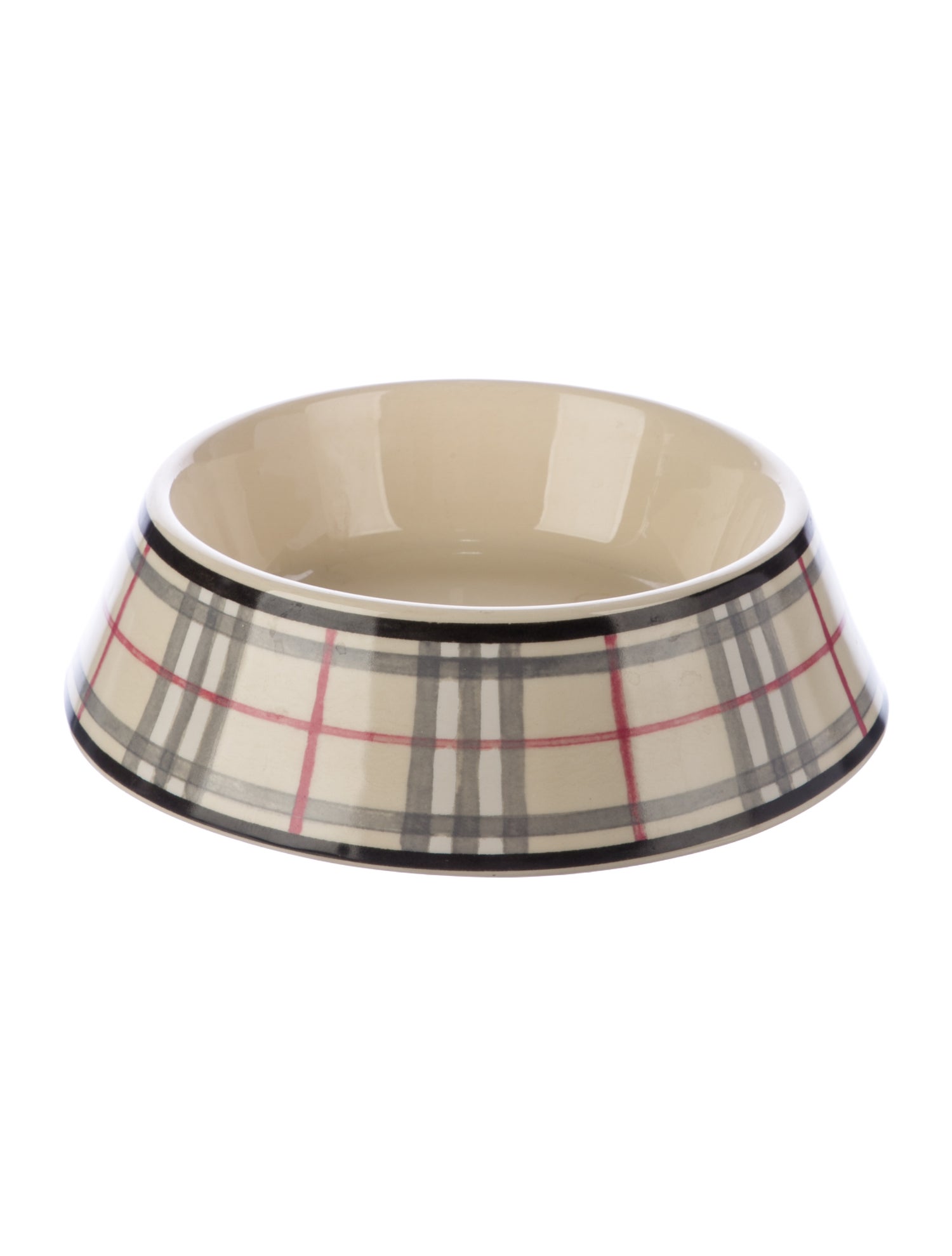 Burberry London Nova Check Porcelain Large Dog Food Bowl Water Bowl