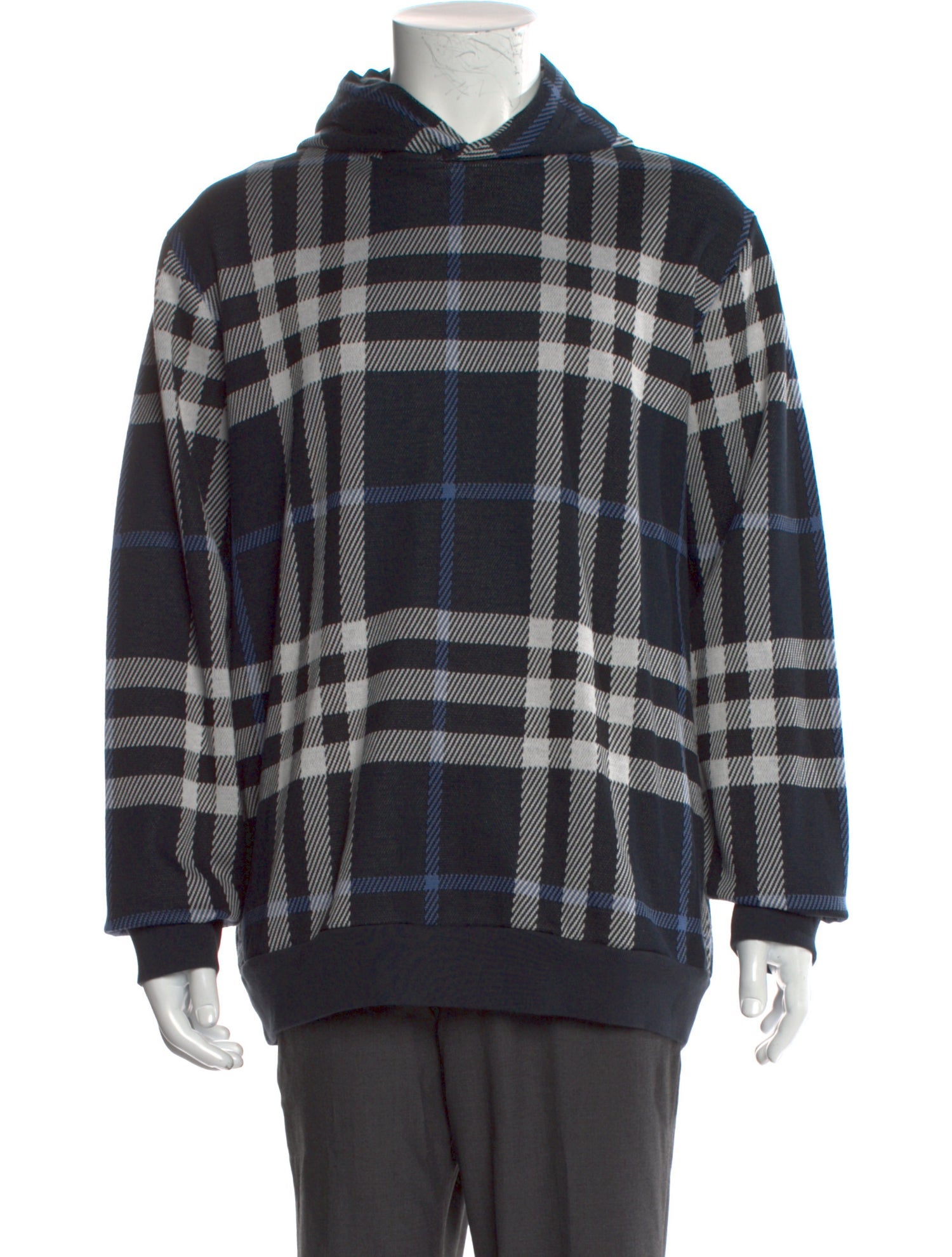 Burberry Nova Check Pattern Crew Neck Hoodie w/ Tags