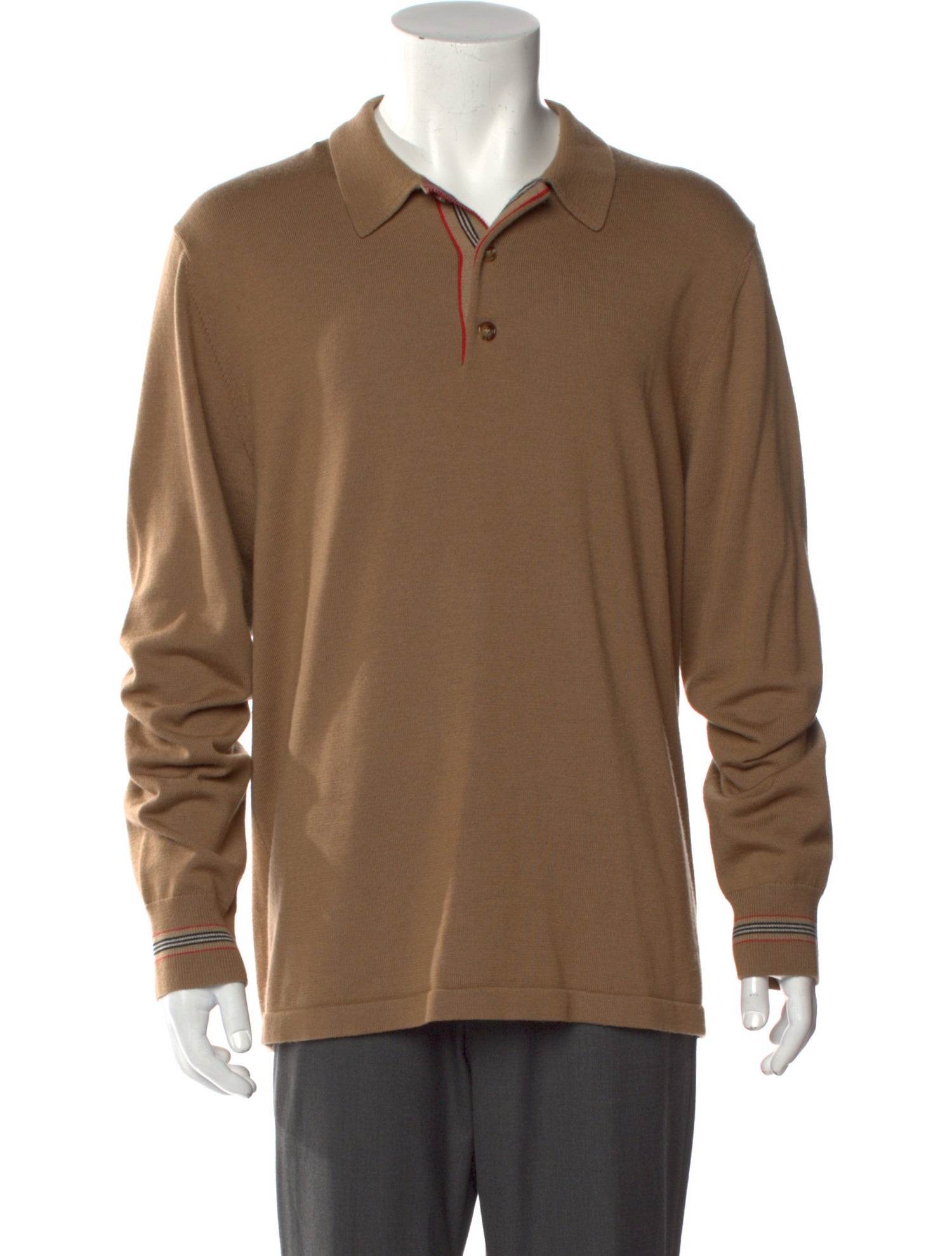 Burberry Merino Wool Collar Polo Sweater
