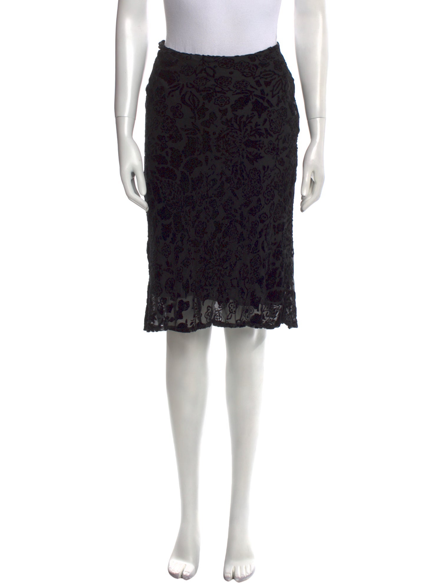 Burberry London Lace Pattern Knee-Length Skirt