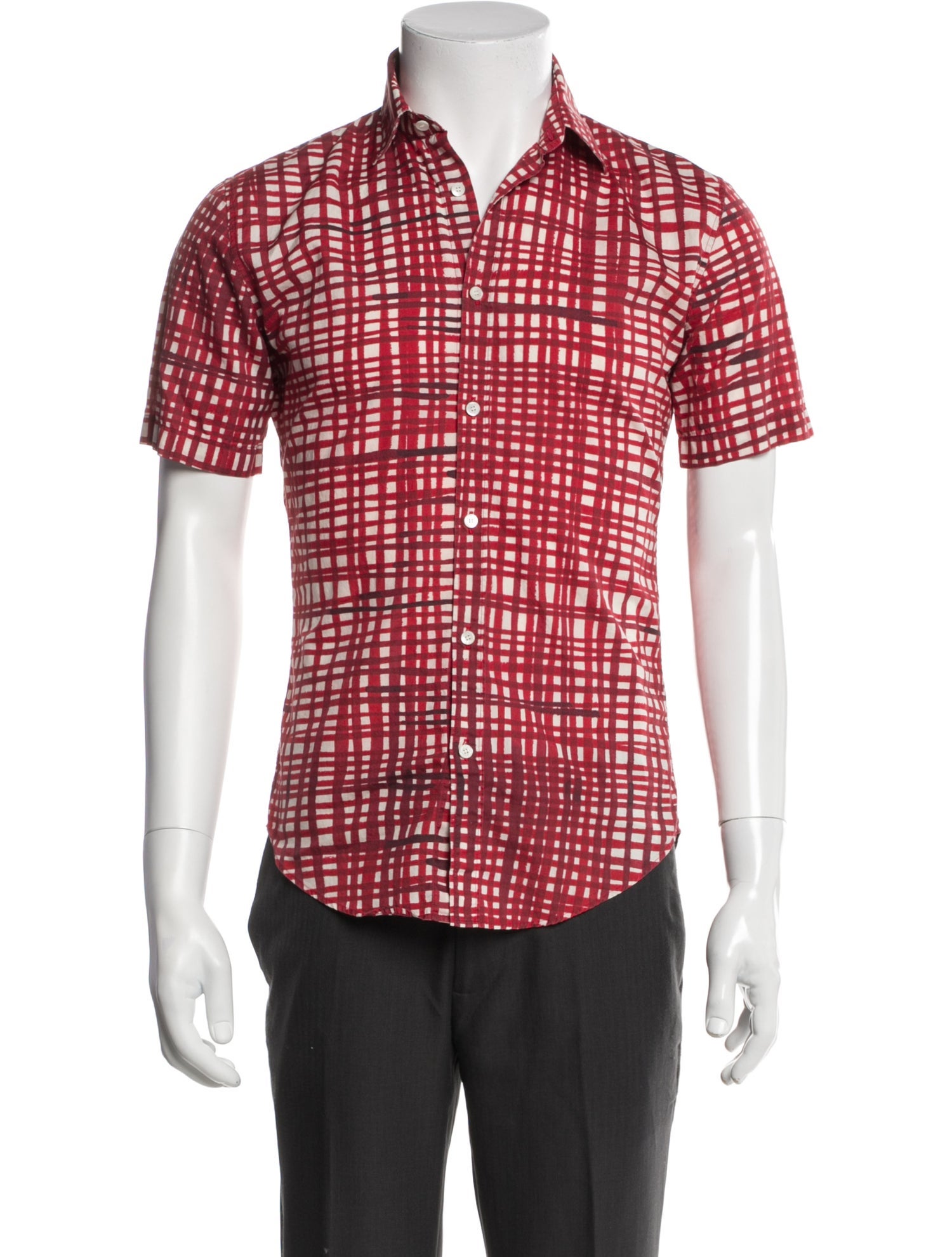 Burberry London Plaid Print Short Sleeve Shirt