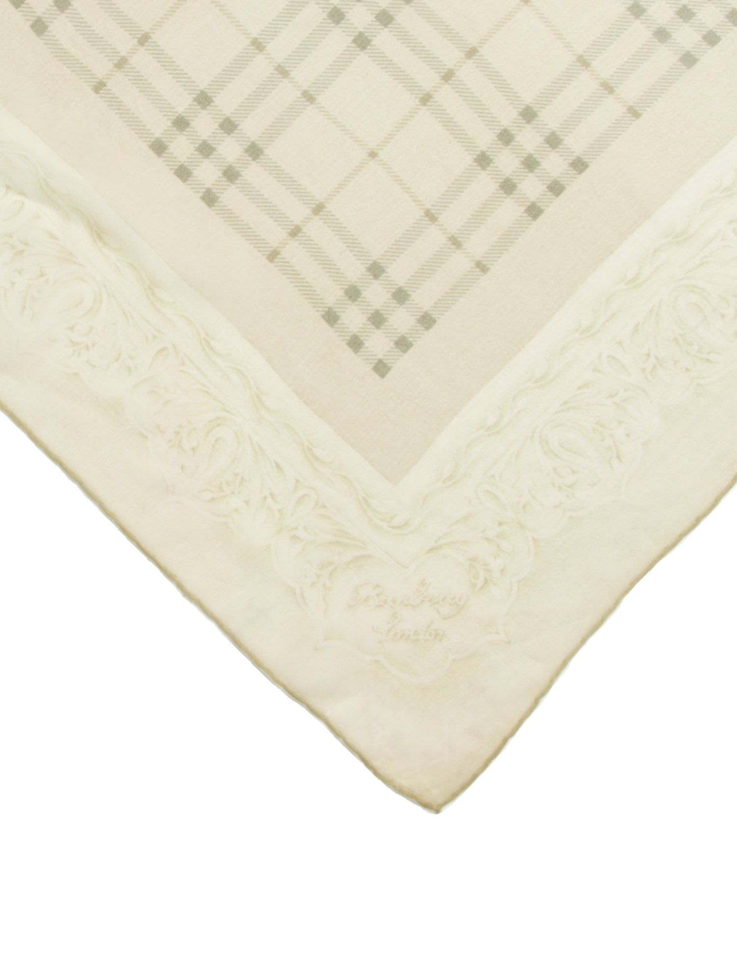 Burberry London Silk Plaid Print Scarf
