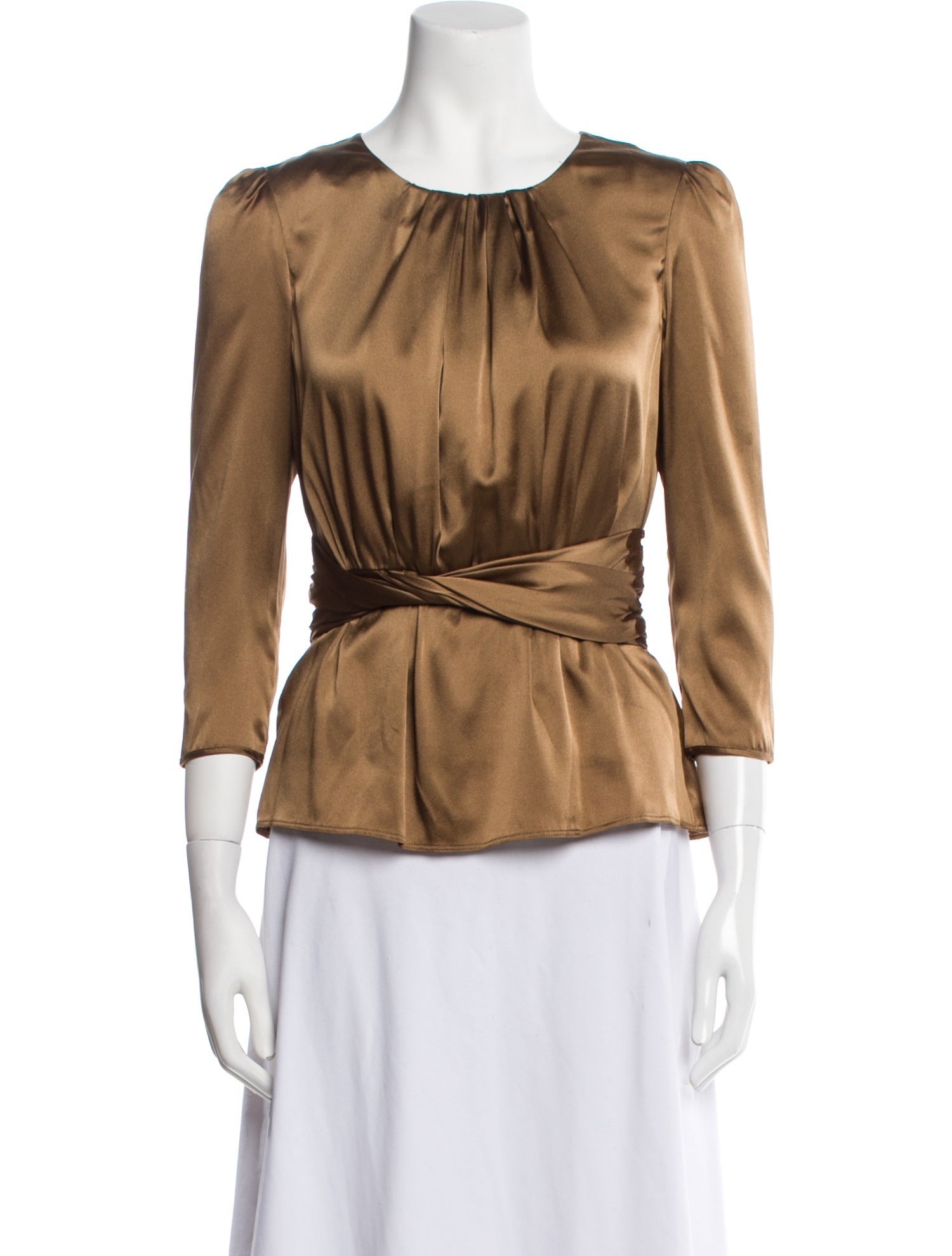 Burberry London Silk Scoop Neck Blouse