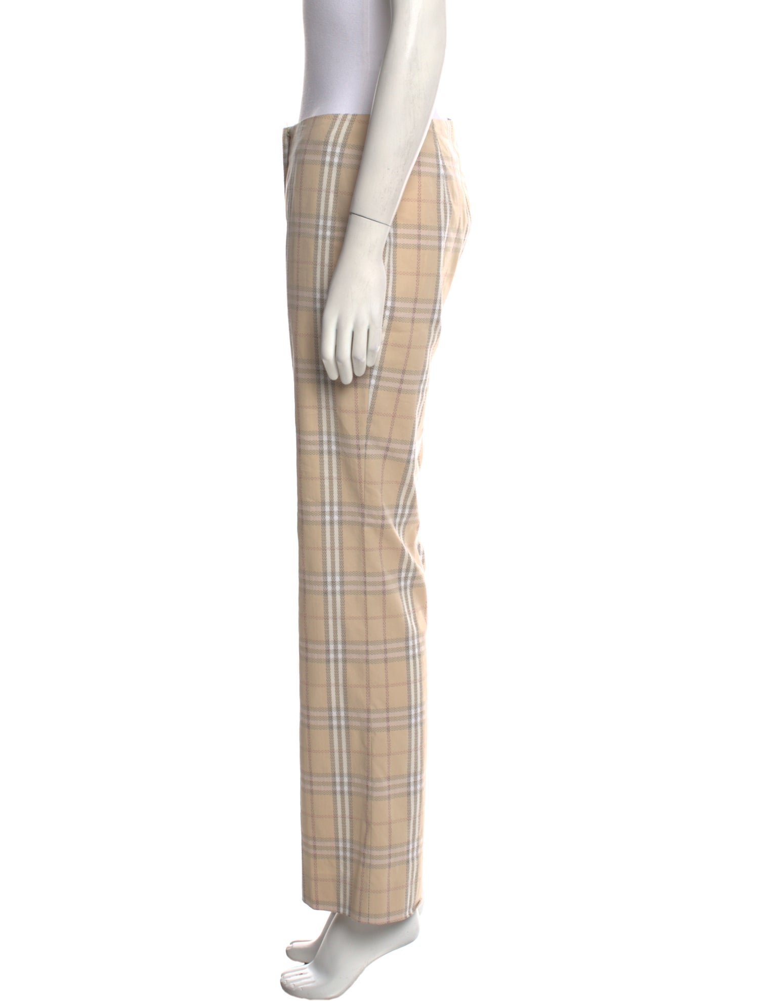 Burberry London Plaid Print Wide Leg Pants