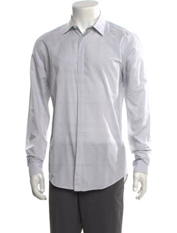 Burberry London Dress Shirts House Check Pattern Long Sleeve Tuxedo Shirt L